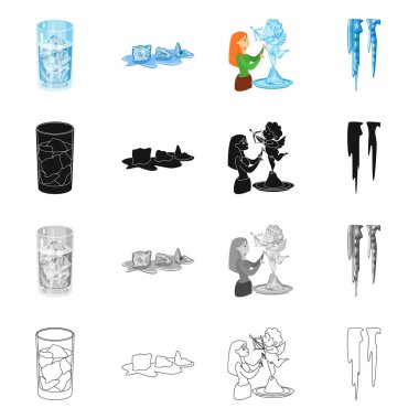 Doku ve donmuş işareti vektör çizimi. Doku ve şeffaf hisse senedi vektör çizim koleksiyonu.