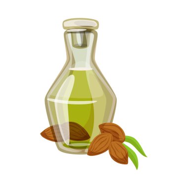 Badem ve somun işareti vektör Illustration. Stok için badem ve meyve vektör simgesi seti.