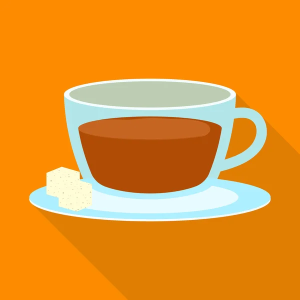 Vector design of cup and tea icon. Set of cup and breakfast stock symbol for web. — Stock Vector