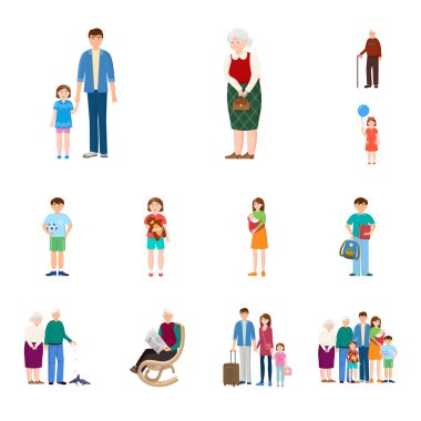 Aile ve insanlar simge vektör tasarımı. Hisse senedi için aile ve avatar vektör simge kümesi.