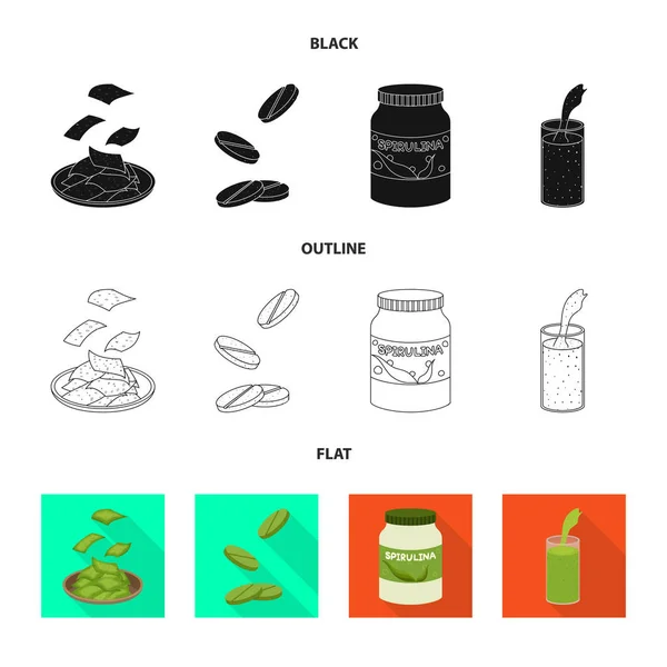Ilustracja wektorowa logo białka i morze. Zestaw białek i naturalne wektor ikona na magazynie. — Wektor stockowy