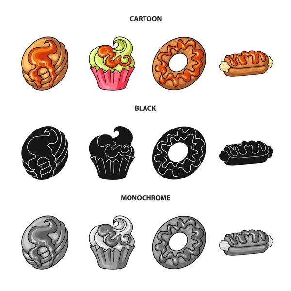Isolierte Objekt der Süßwaren und kulinarische Ikone. Sammlung von Süßwaren und Produktbestandsvektoren Illustration. — Stockvektor