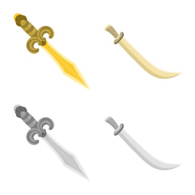 Oyun ve zırh işareti vektör tasarımı. Oyun ve bıçak hisse senedi simgesi için web topluluğu.