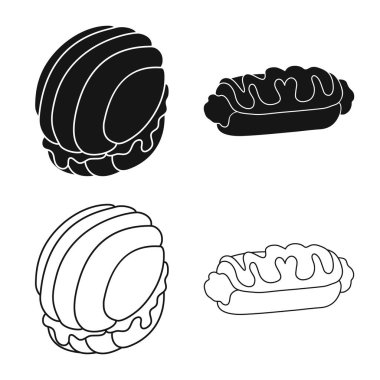 Şekerleme ve mutfak işareti vektör Illustration. Şekerleme ve ürün hisse senedi simgesi için web topluluğu.