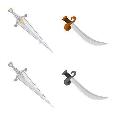 İzole işareti oyun ve zırh nesne. Oyun ve bıçak hisse senedi vektör çizim topluluğu.