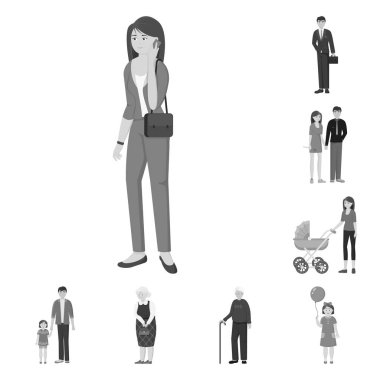 Vektör tasarımı yüz ve portre işareti. Stok için yüz ve mutlu vektör simgesi koleksiyonu.