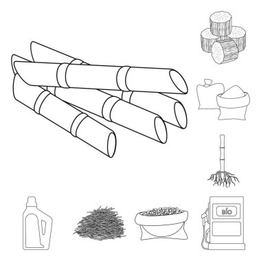 Vektör tasarım şeker ve alan işareti. Stok için şeker ve tarlada vektör simgesi seti.