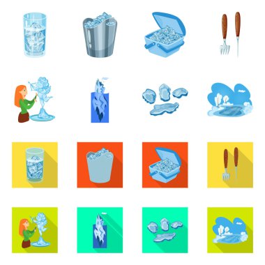 Doku ve donmuş simge vektör çizimi. Doku ve hisse senedi için şeffaf vektör ikon koleksiyonu.