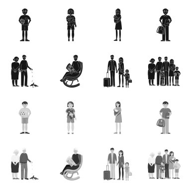 Karakter ve avatar sembolü yalıtılmış nesne. Web için karakter ve portre hisse senedi simgesi kümesi.