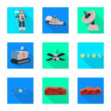 Bilim ve kozmik Logo vektör tasarımı. Hisse senedi için bilim ve teknoloji vektör simgesi seti.