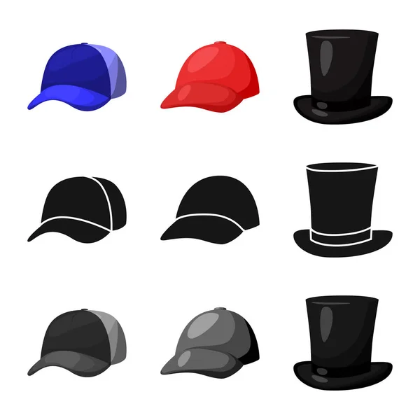 Diseño vectorial de la ropa y el signo de gorra. Colección de ropa y boina icono vectorial para stock . — Vector de stock