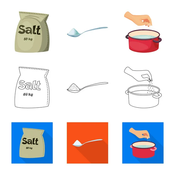 Objeto aislado de cocina y señal de mar. Colección de cocina y el icono del vector de hornear para el stock . — Vector de stock