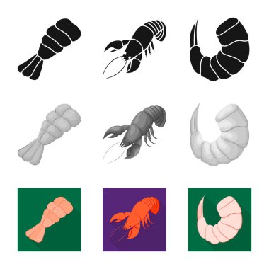 Meze ve okyanus logo vektör Illustration. Web için meze ve incelik hisse senedi simgesi kümesi.