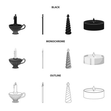 Gevşeme ve alev simge vektör tasarımı. Gevşeme ve hisse senedi için balmumu vektör simge koleksiyonu.