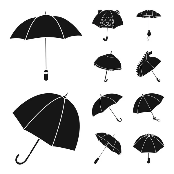 Objeto aislado de clima y signo de lluvia. Conjunto de ilustración de vectores meteorológicos y de lluvia . — Vector de stock