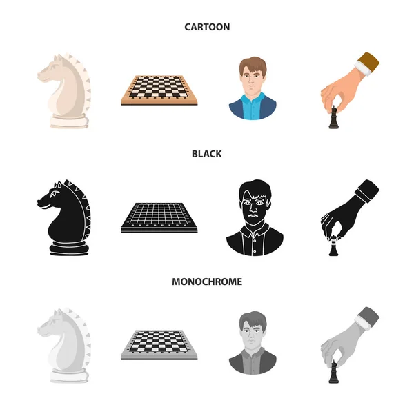 Isolerade objekt schackmatt och tunna skylt. Samling av schackmatt och målet aktiesymbol för webben. — Stock vektor