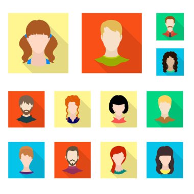 Avatar ve kukla logo yalıtılmış nesne. Hisse senedi için avatar ve şekil vektör simge topluluğu.