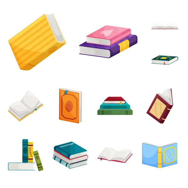 Векторная иллюстрация логотипа библиотеки и книжного магазина. Коллекция векторной иконки библиотеки и литературы на складе . — стоковый вектор