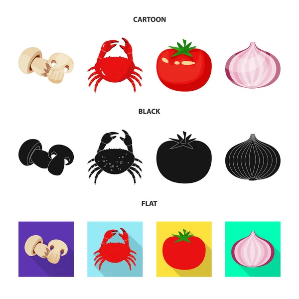Illustration vectorielle du goût et du logo du produit. Ensemble d'icône vectorielle de goût et de cuisson pour le stock . — Image vectorielle