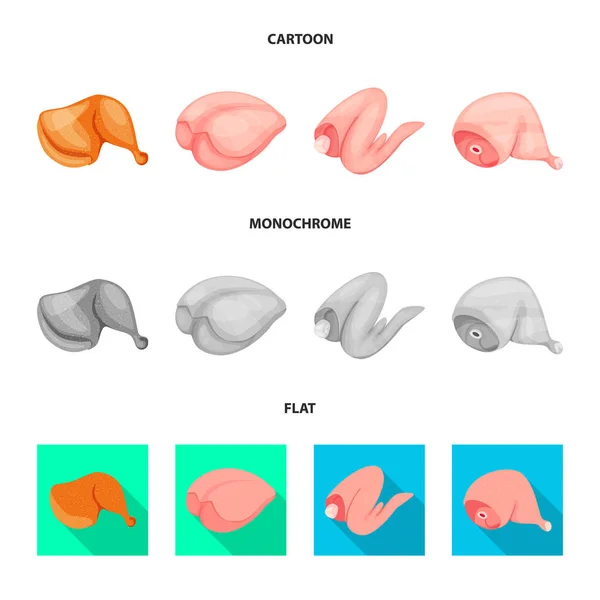 产品和家禽符号的矢量插图。网络产品和农业股票符号的收集. — 图库矢量图片