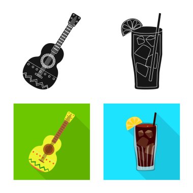 Kafe ve Latin işareti vektör çizimi. Kafe ve web için ulusal hisse senedi simgesi.