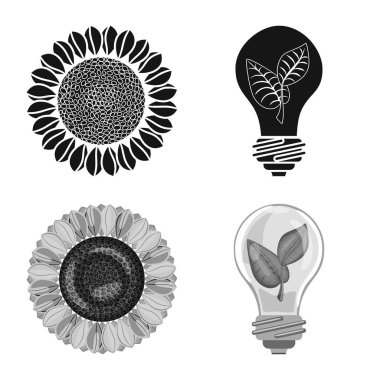 Yenilik ve teknoloji simge vektör tasarımı. Yenilik ve doğa hisse senedi vektör çizim koleksiyonu.