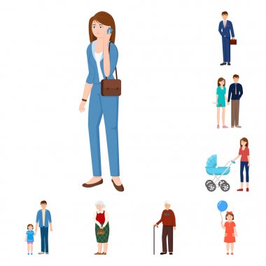 Aile ve insanların vektör tasarımı işareti. Aile ve avatar stok vektör çizim koleksiyonu.