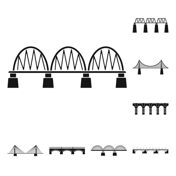 Izolowany obiekt konstrukcji i symbol boczny. Kolekcja konstrukcji i ikona wektor mostu dla zapasów. — Wektor stockowy
