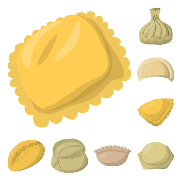 Objet isolé de boulettes et logo alimentaire. Jeu de boulettes et icône vectorielle farcie pour stock . — Image vectorielle