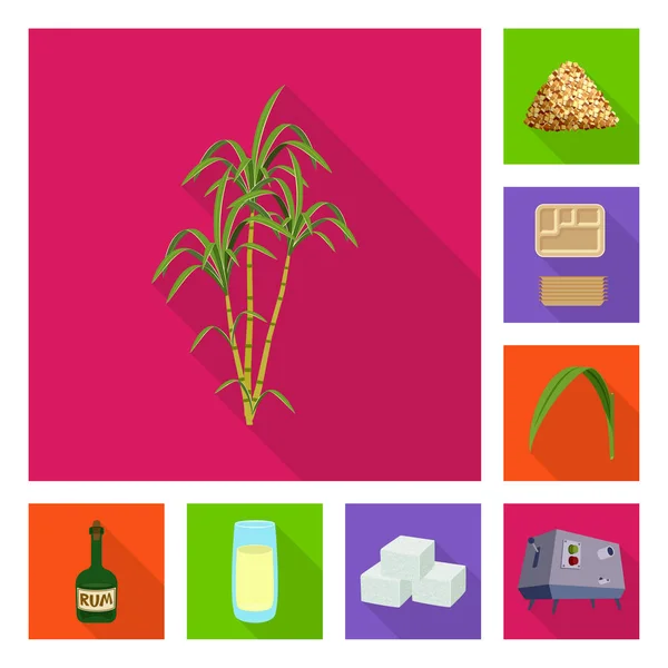 공장 및 농장 상징의 벡터 그림입니다. 웹에 대 한 식물과 농업 주식 기호 집합. — 스톡 벡터