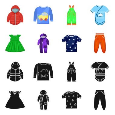 Moda ve giysi simge vektör tasarımı. Hisse senedi için moda ve pamuk vektör simge topluluğu.