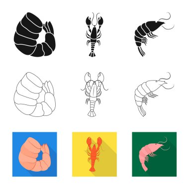 Meze ve okyanus logo vektör tasarımı. Meze ve incelik hisse senedi vektör çizim seti.