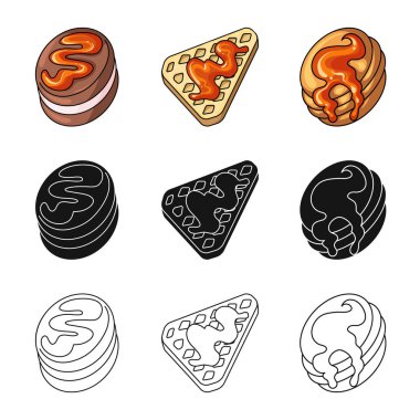 Şekerleme ve mutfak simge vektör Illustration. Şekerlemeler ve ürün stok vektör çizim koleksiyonu.