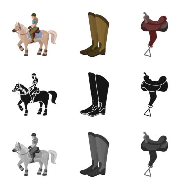 Ekipman ve Binicilik simge vektör Illustration. Ekipman ve rekabet hisse senedi simgesi için web topluluğu.