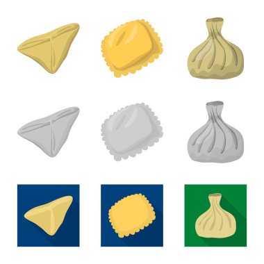 Ürünler ve pişirme simge vektör Illustration. Ürünler ve meze hisse senedi vektör çizim koleksiyonu.