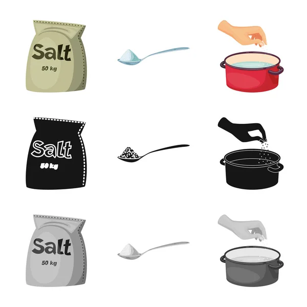 Illustrazione vettoriale di cucina e icona di mare. Raccolta del simbolo del brodo di cottura e cottura per web . — Vettoriale Stock