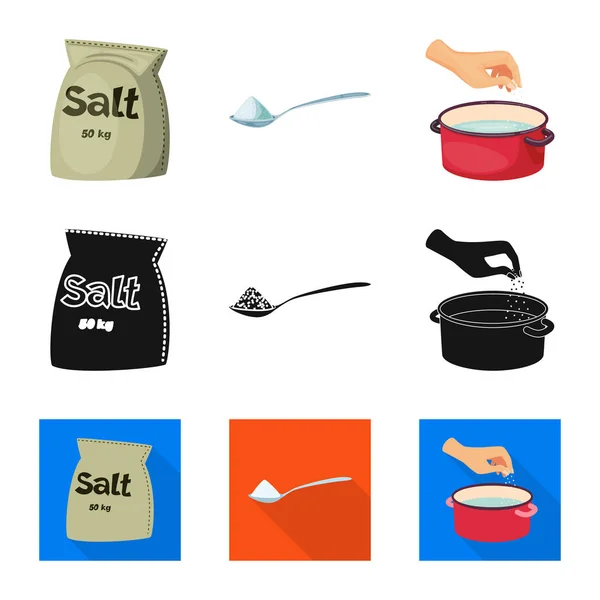 Изолированный объект приготовления пищи и морской знак. Набор векторных значков для приготовления пищи и выпечки на складе . — стоковый вектор