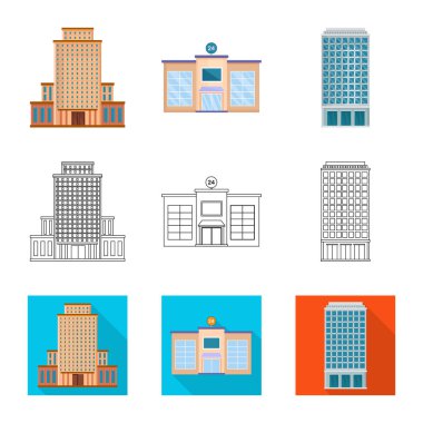 Belediye tasarımını vektör ve logo Merkezi. Belediye ve Emlak hisse senedi simgesi için web topluluğu.