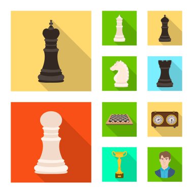 Şah mat ve ince ikon yalıtılmış nesne. Hisse senedi için Şah mat ve hedef vektör simge kümesi.