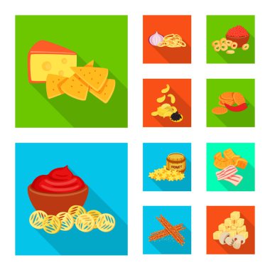 Tat ve daiç simgesi yalıtılmış nesne. Tat ve organik hisse senedi vektör çizim koleksiyonu.