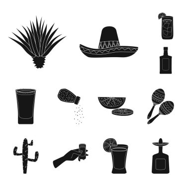 Karnaval ve ulusal logo izole nesne. Web için Carnival ve Tequila stok sembolü koleksiyonu.