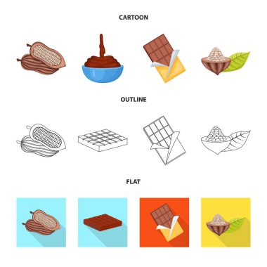 Gıda ve nefis işareti vektör çizimi. Gıda ve hisse senedi için kahverengi vektör simge kümesi.