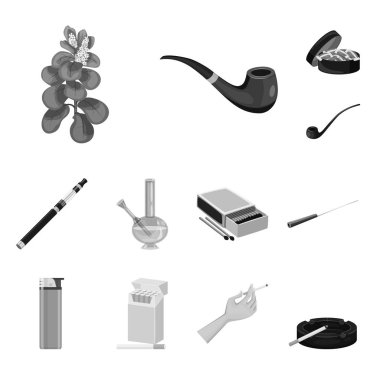 Sağlık ve nikotin logosu yalıtılmış nesne. Sağlık ve istatistik hisse senedi vektör çizim topluluğu.