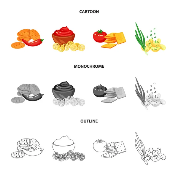 Ilustración vectorial del sabor y el signo seasonin. Conjunto de sabor y símbolo de stock orgánico para web . — Vector de stock