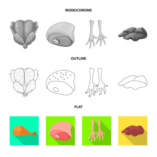 Ilustración vectorial del producto y del símbolo avícola. Colección de producto y agricultura vector icono para stock . — Archivo Imágenes Vectoriales