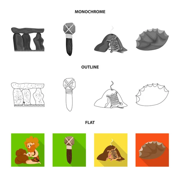 Изолированный объект эволюции и доисторический знак. Коллекция векторных иллюстраций эволюции и развития . — стоковый вектор