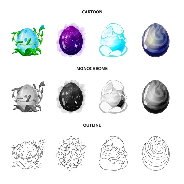 Geïsoleerde object van mens en dier en prehistorische symbool. Set van dierlijke en schattig voorraad vectorillustratie. — Stockvector