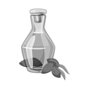 Badem ve somun sembolü vektör Illustration. Badem ve meyve stok vektör çizim seti.