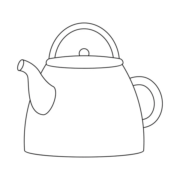 Geïsoleerde voorwerp van theepot en thee logo. Set van theepot en porselein vector icoon voor voorraad. — Stockvector