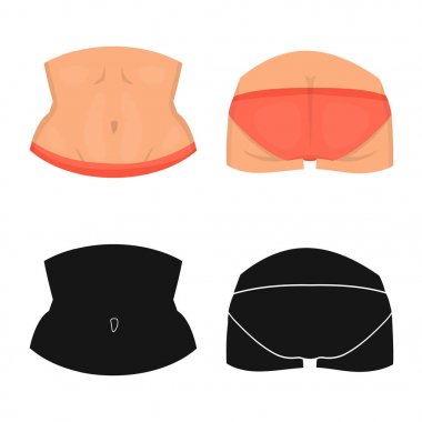 Vücut ve bölümü logo vektör Illustration. Web için vücut ve anatomi hisse senedi simgesi kümesi.